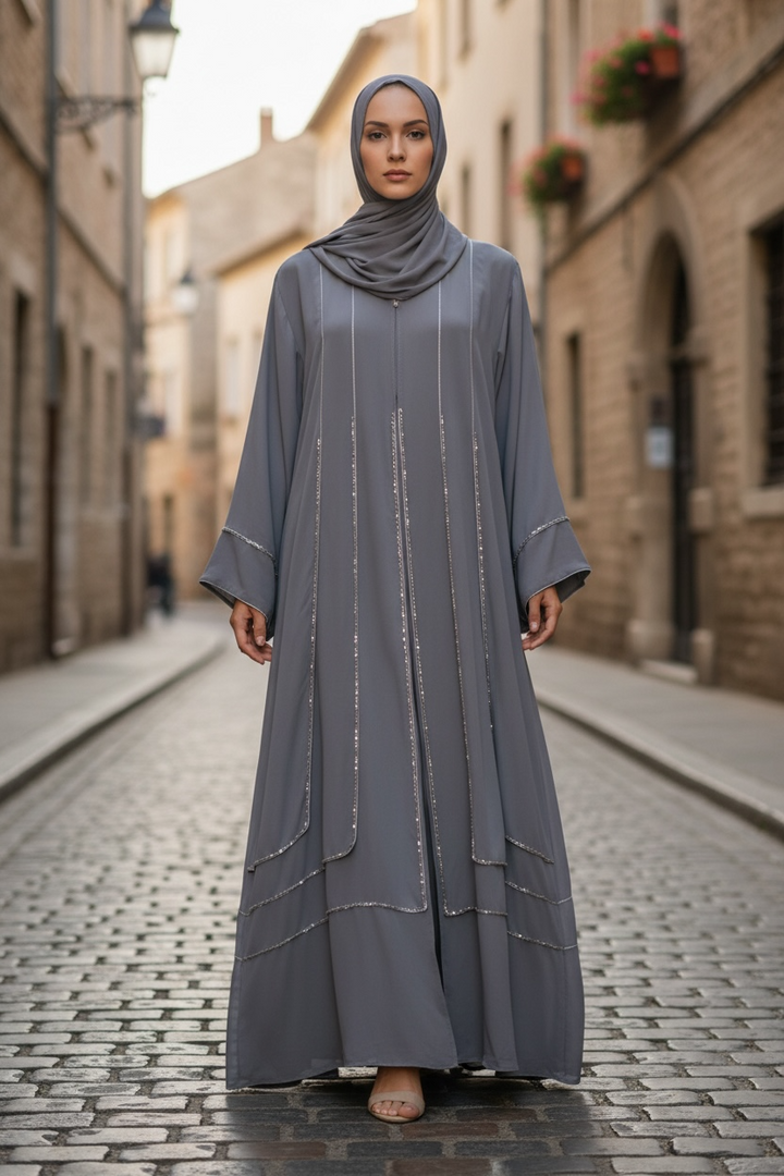 Silver Serenity – Abaya